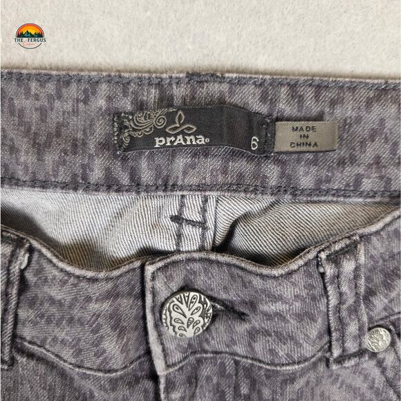 Prana Skinny Jeans Gray Herringbone Medium Wash Pockets Denim Women's Size 6 - Picture 8 of 10